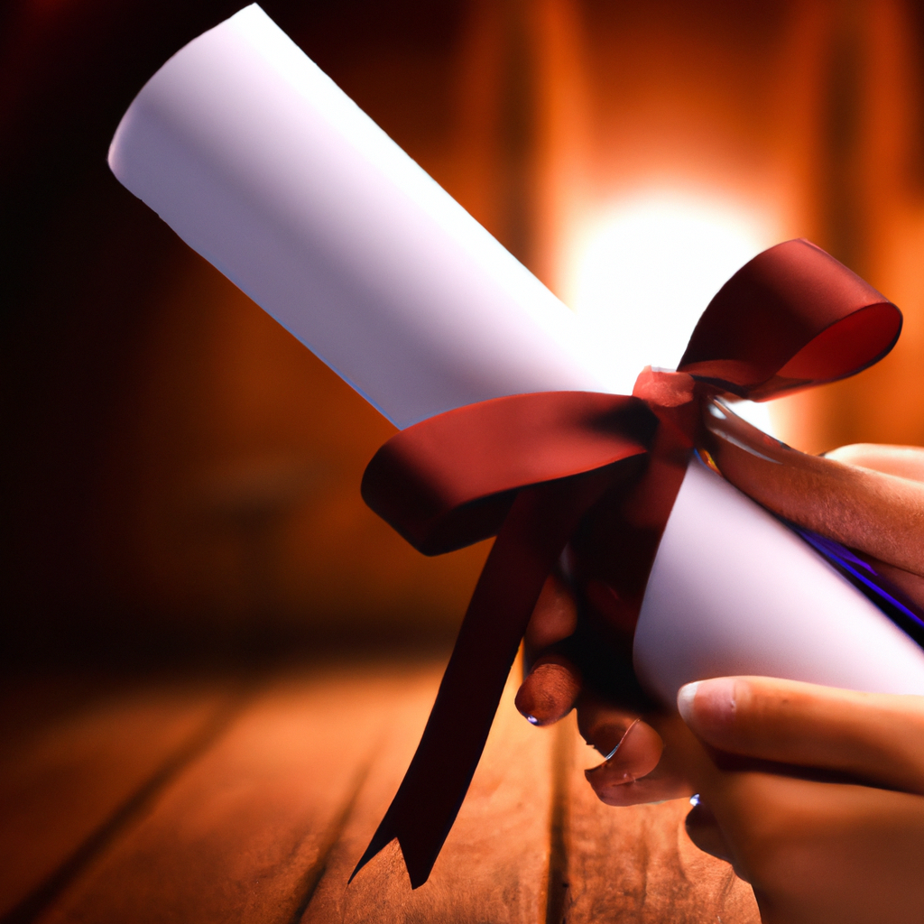 Certificado impreso con cinta, listo para retirar